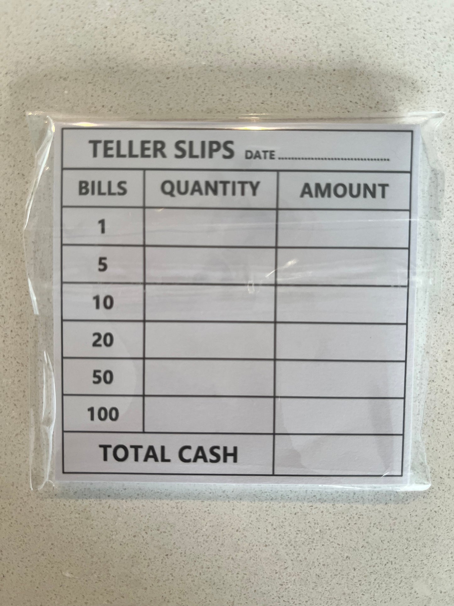 Teller Slip Sticky notes