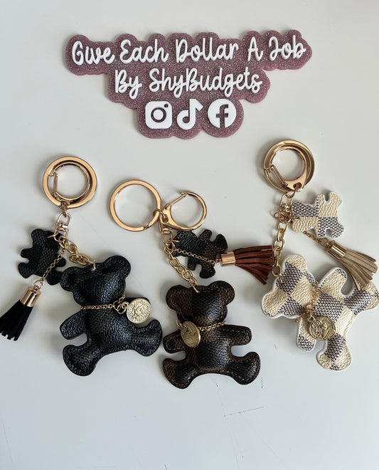 Teddy Checkered key chain