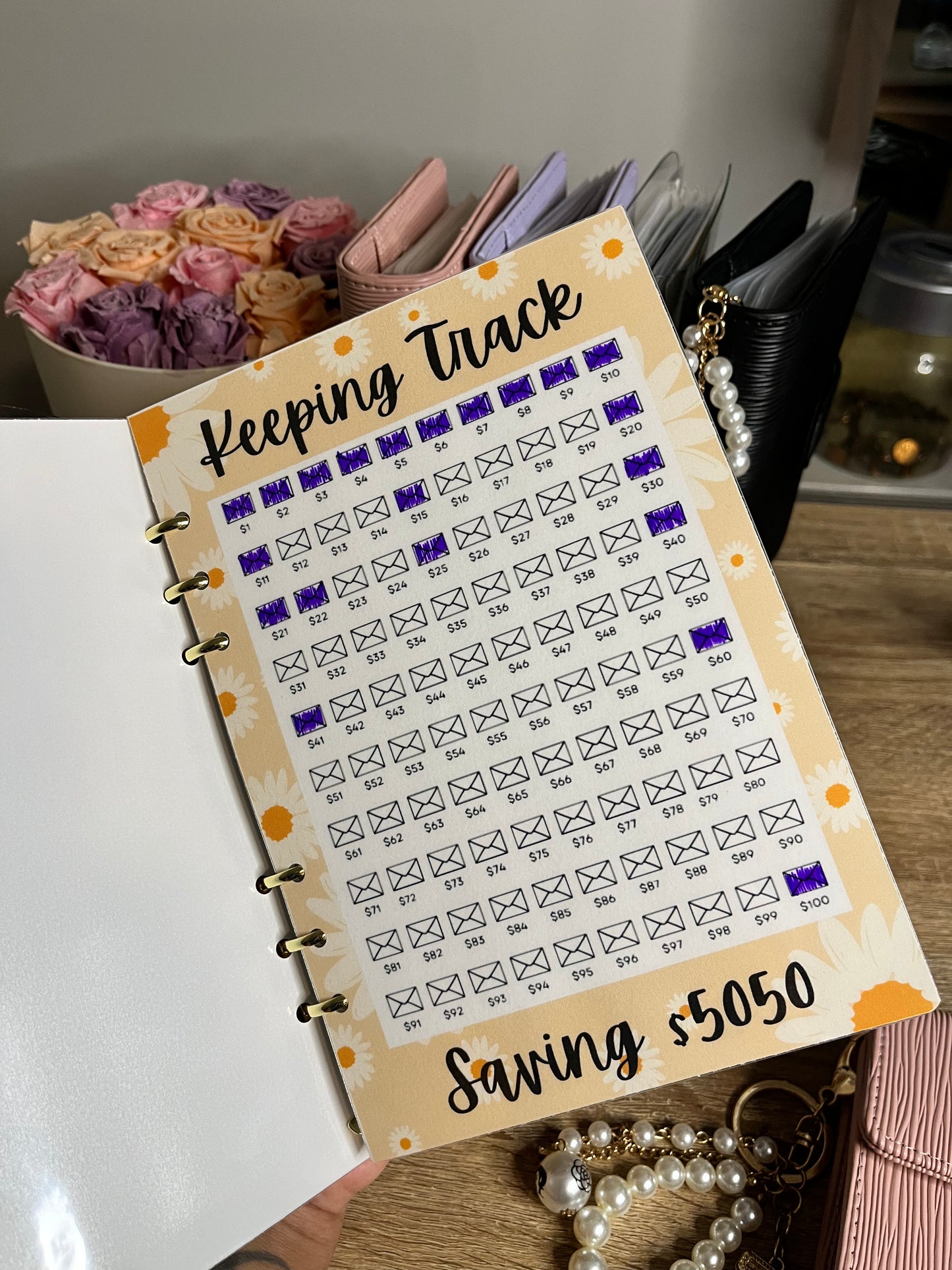 The Daisy 🌼 100 envelope savings challenge